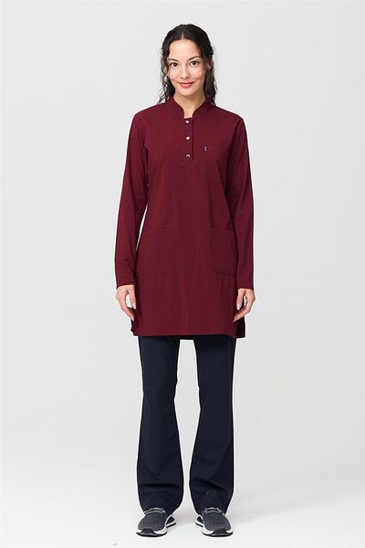 Çatı Medikal Ultralycra Harmony - Set de uniforme pentru hijab din Lycra Burgundy/Lac, Doctor Nurse