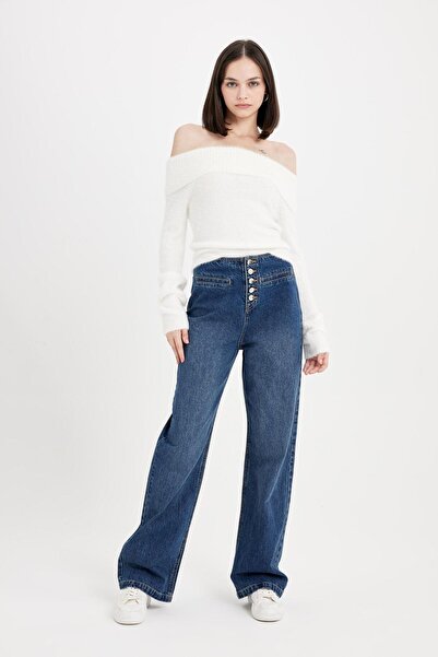 DeFacto Džíny s širokými nohavicemi z 90. let, vysoký pas, dlouhé, D0658AX24WN