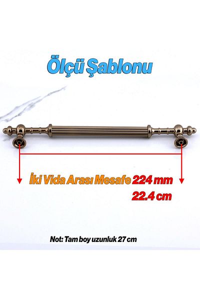 Badem10 Fate Bronze Metal Handle 224 Mm- 22.4 cm Furniture Kitchen Drawer Cabinet Cabinet Handles Handle Handle