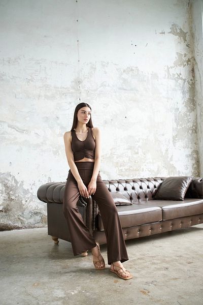 allys Wide Leg High Waist Belt Detailed Trousers