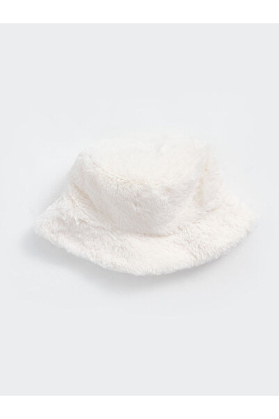 LC Waikiki Ecru Plush Women's Bucket Hat