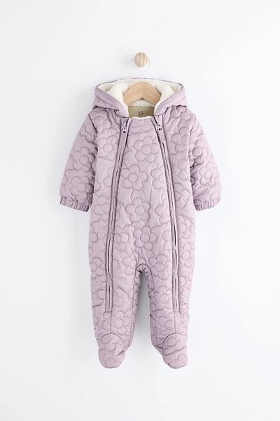 Next Baby 100% Organic Cotton Fleece Jumpsuit with Hood - Alyk91456