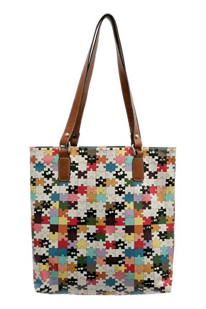 Dogo Women's Vegan Leather Red Shoulder Bag - In The Puzzle Design