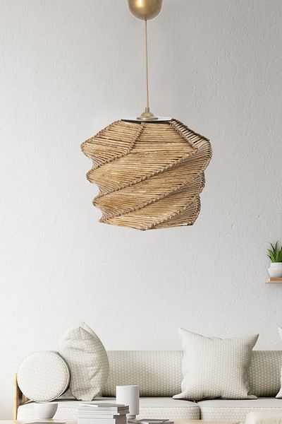 Koza Home Stylish Bohemian Wooden and Paper Chandelier Will Bring Warmth to Your Home 9093