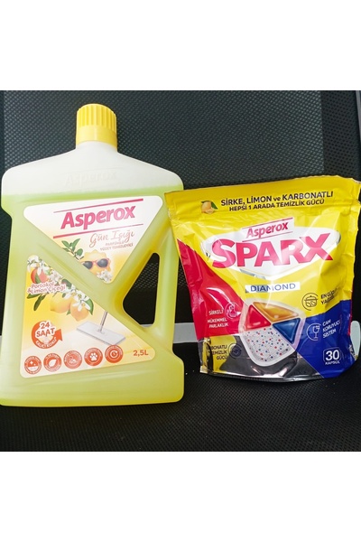 ASPEROX Set of 2-30 Washing Dishes Tablets and Daylight 2.5 Lt Surface Cleane...