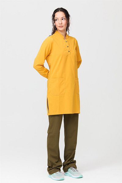 Çatı Medikal Ultralycra Harmony - Costum Doctor Asistent din Lycra, Uniformă Hijab, Safran/Kaki