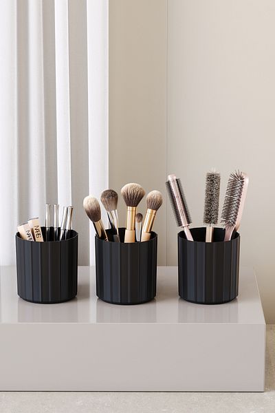 Pufwin Home 3 Pieces Makeup Brush and Comb Organizer Multi-Purpose Bathroom Cosmetic Organizer Box Organizer Set