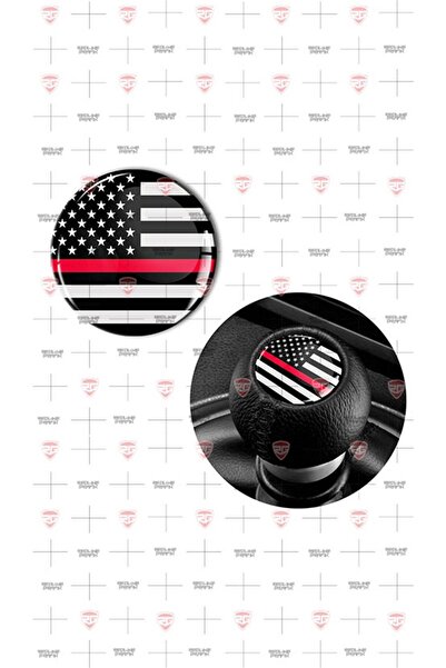 Redline Grafik 2 Adet Amerikan Bayrak 3 cm vites topuzu Damla sticker