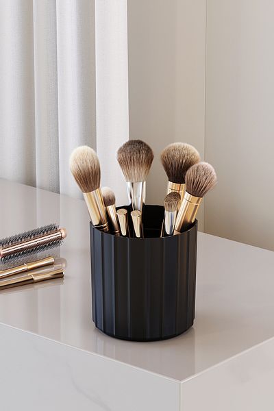 Pufwin Home 3 Pieces Makeup Brush and Comb Organizer Multi-Purpose Bathroom Cosmetic Organizer Box Organizer Set
