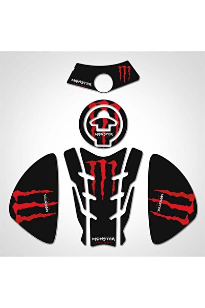 Redline Grafik R25 Uyumlu Monster Kırmızı Tank Pad Depo Kapak Pad Gidon pad Y...