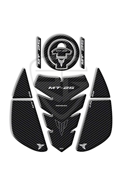 Redline Grafik YAMAHA MT 25 2020-2021 3'LÜ SET TANK PAD DEPO PAD YAN PAD KARBON