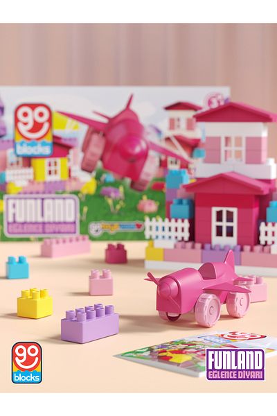 Go Toys Go Blocks Funland - مجموعة مكعبات ميجا 100 قطعة
