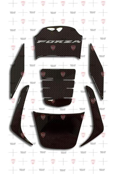 Redline Grafik 2018-2020 NSS250 Forza Tank Pad Set Karbon Desen Beyaz-Siyah