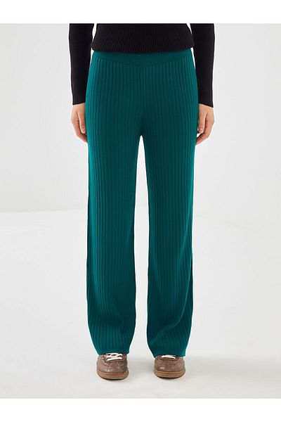LC Waikiki Elastic Waist Textured Women's Knitwear Trousers
