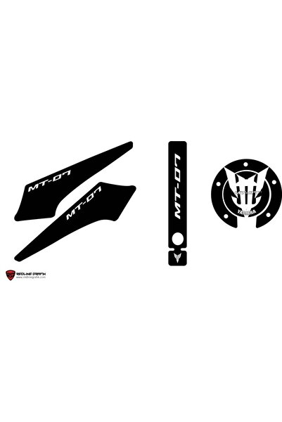 Redline Grafik Yamaha MT-07 Tank Pad Seti Beyaz