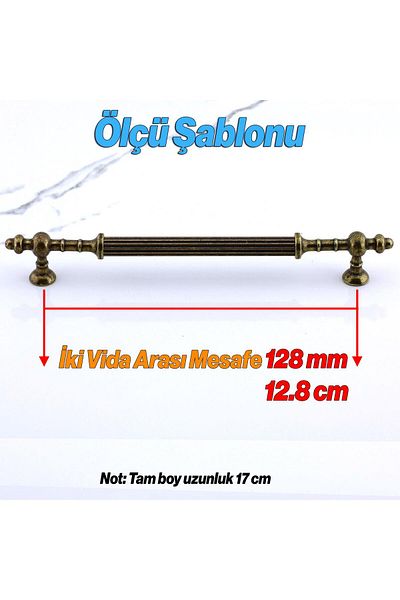 Badem10 Fate Antique Metal Galben Antic 128 Mm - 12,8 Cm Mobilier Bucătărie Sertar Dulap Mâner Dulap