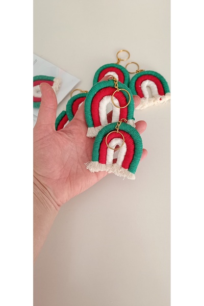 Büşra Uynk New Year's Conceptchristmas Macrame Rainbow Keychain 10 Pieces
