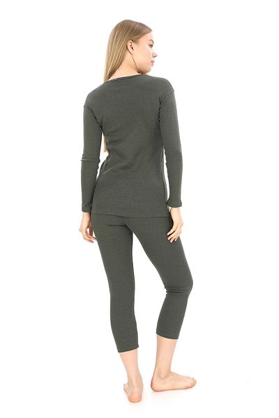 SAUNA SUIT Set termic cald de iarnă pentru femei, sezon nou, tricou termic din bumbac kaki, lenjerie termică