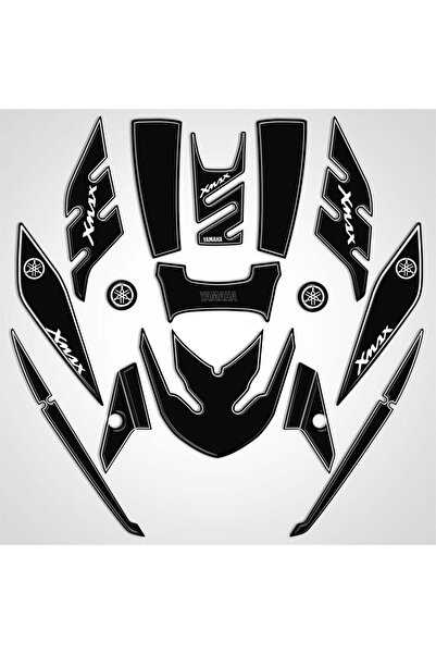 Redline Grafik Yamaha Xmax 2014-2017 Full Body kit Sticker Pad Siyah Beyaz