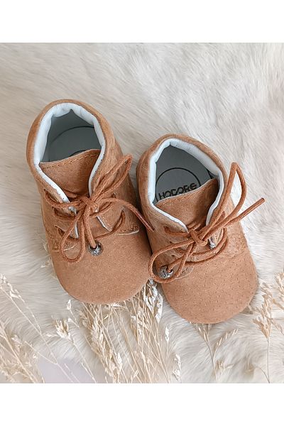 Hodore Nubuck Camel Genuine Leather Baby Boots
