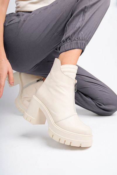Deripabuc Genuine Leather Beige Women's Leather Boots Dp73-5001