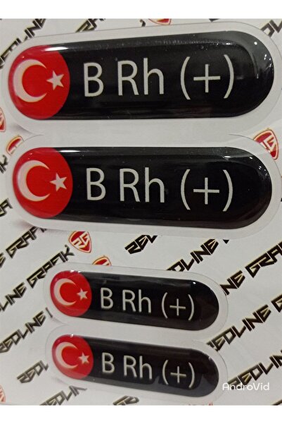 Redline Grafik Damla Kan Grubu Sticker Siyah 4 ADET Hediyeli B RH Pozitif