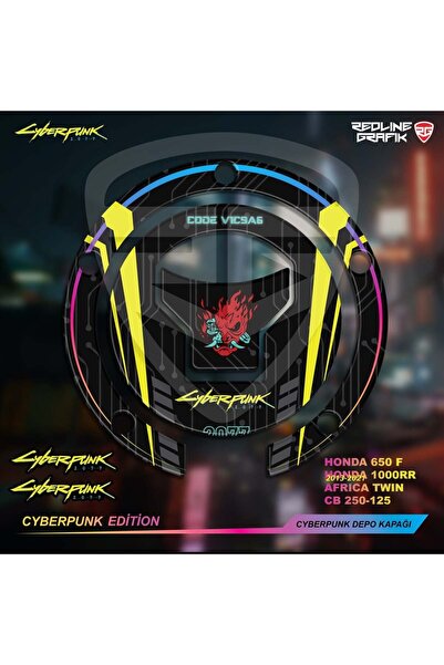 Redline Grafik Cyberpunk Depo Kapak Pad 650F 1000RR-AFRICA TWIN-CB 250-125 Mo...