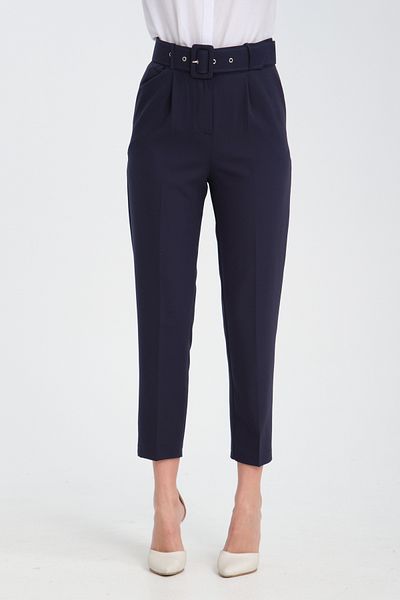 Özman Butik Clamp Detailed Belted Fabric Trousers