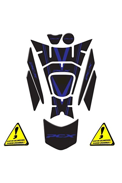 Redline Grafik PCX 2018-20 TANK PAD Mavi Siyah 11 Parça