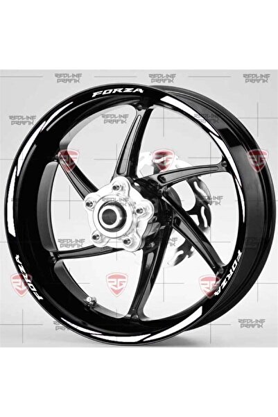 Redline Grafik Forza Yazılı Beyaz Jant Şeridi