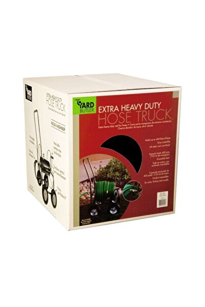 Yard Butler Solid Flat Tires Steel Construction 4-Wheeled Hose Reel