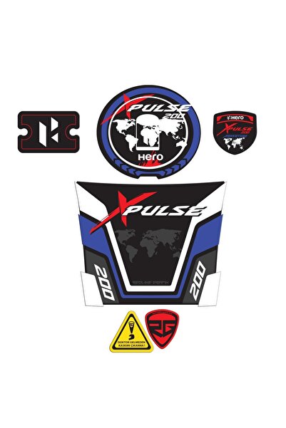 Redline Grafik Hero Xpulse Three Colour Kırmızı Mavi Beyaz Renk Tank Pad Depo...