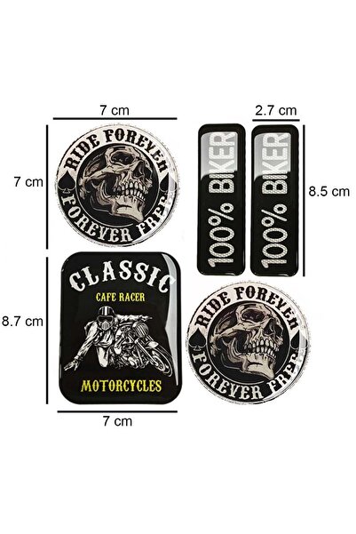 Redline Grafik Kask Sticker Set,Cafe Racer, Ride Forewer, 100% Biker