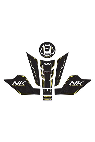 Redline Grafik Cf Moto NK 250 2023 Uyumlu Tank Pad Seti Sarı Siyah Redlinegrafik