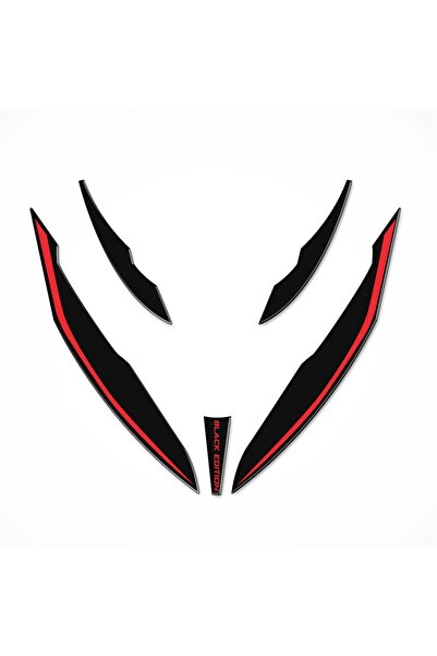 Redline Grafik Mondial Drift L Far üstü Kafa Grenaj Sticker Set Siyah-Kırmızı...