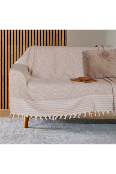 Bumedo غطاء أريكة قطني عالي الجودة مقاس 170x210 سم - مينك