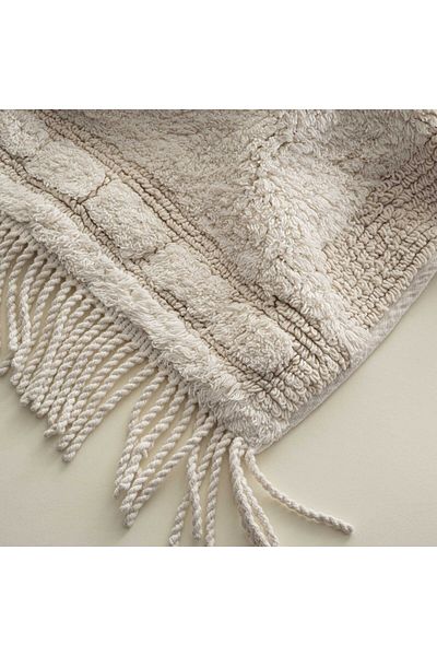 Ecocotton Σετ πατάκι μπάνιου Luna 2 τεμαχίων 100% βαμβακερή κρέμα 60x90-40x60