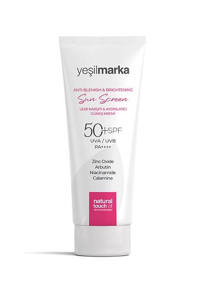 yeşilmarka Anti Blemish & Brightening Sun Screen 50 SPF with Broad Spectrum UVA/UVB and Blue Light Protection,