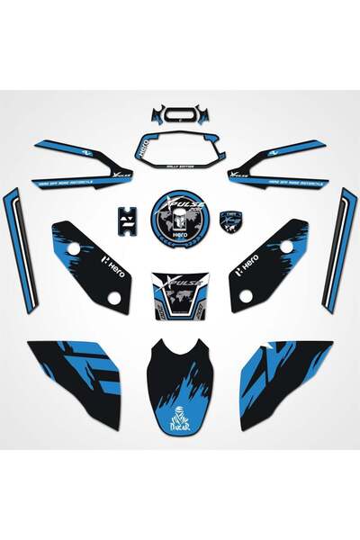 Redline Grafik Hero Xpulse Mavi Full Tank Pad Set 3D Sticker