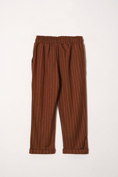 zepkids Hooded Collar Buttoned Muslin Pants Mink - Brown Boy's Suit