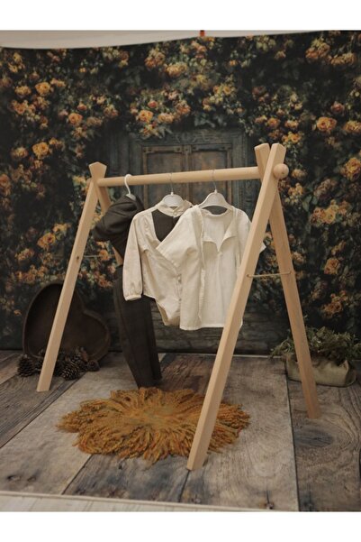 Genel Markalar Tofo Kids Çocuk Odası Ahşap Elbise Askılık Raf Montessorri Ask...