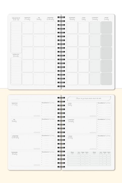 Ambargo جدول أعمال A5 Spiral Timeless Planner 240 ورقة مثالية للاستخدام الشخصي وإعداد الامتحان