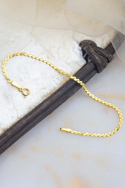 Else Silver 925 Ayar Zarif Halat Modeli Gümüş Zincir Bileklik