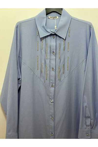 FUAT GÜRSEN Довга сорочка-туніка з обробкою стрічкою з каменем