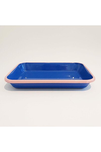 Emayeci Emaye Meze Tabağı Kobalt Pembe 27 x 19 cm