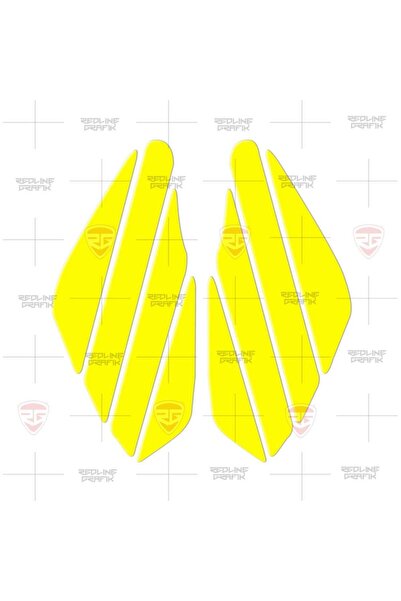 Redline Grafik Stripe Sarı Depo Yan Pad Universal Yellow Yan Pad Knee Pad Sti...