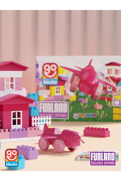 Go Toys Go Blocks Funland - مجموعة مكعبات ميجا 100 قطعة