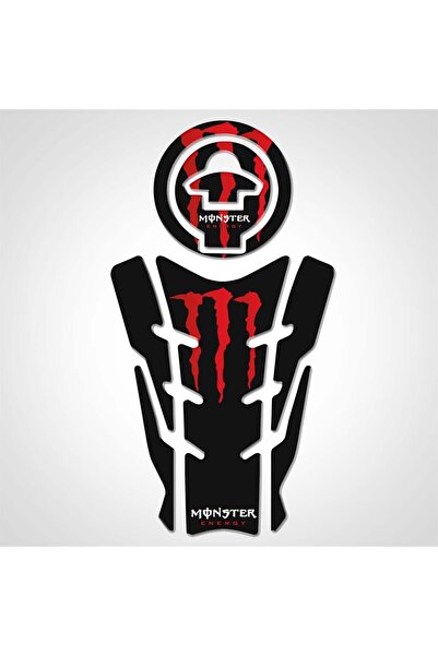 Redline Grafik MT-25 Uyumlu Kırmızı Monster Tank Pad & Depo Kapak Pad
