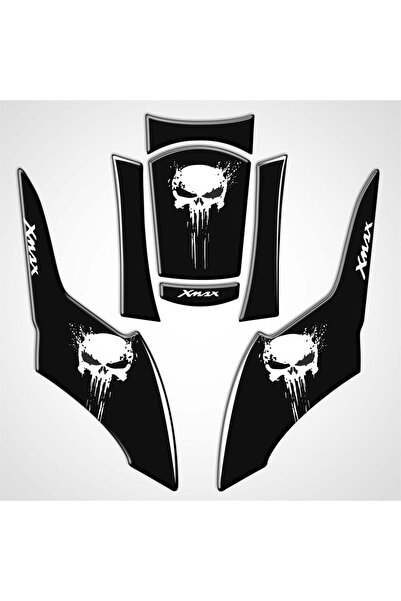 Redline Grafik Yamaha Xmax Punisher 2018 Tank Pad Seti Siyah