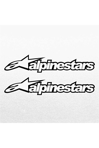 Redline Grafik Alpinestars Beyaz Yazı Motosiklet Sticker 2 Adet